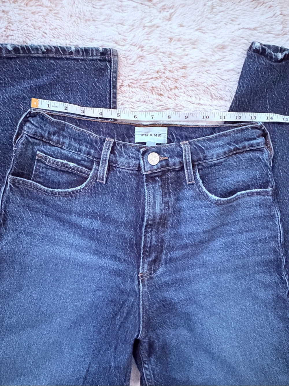 🖤 Frame Le High 'N' Tight Wide Leg Jeans Anthropologie Dark Wash 100% Cotton 28 - Picture 9 of 16